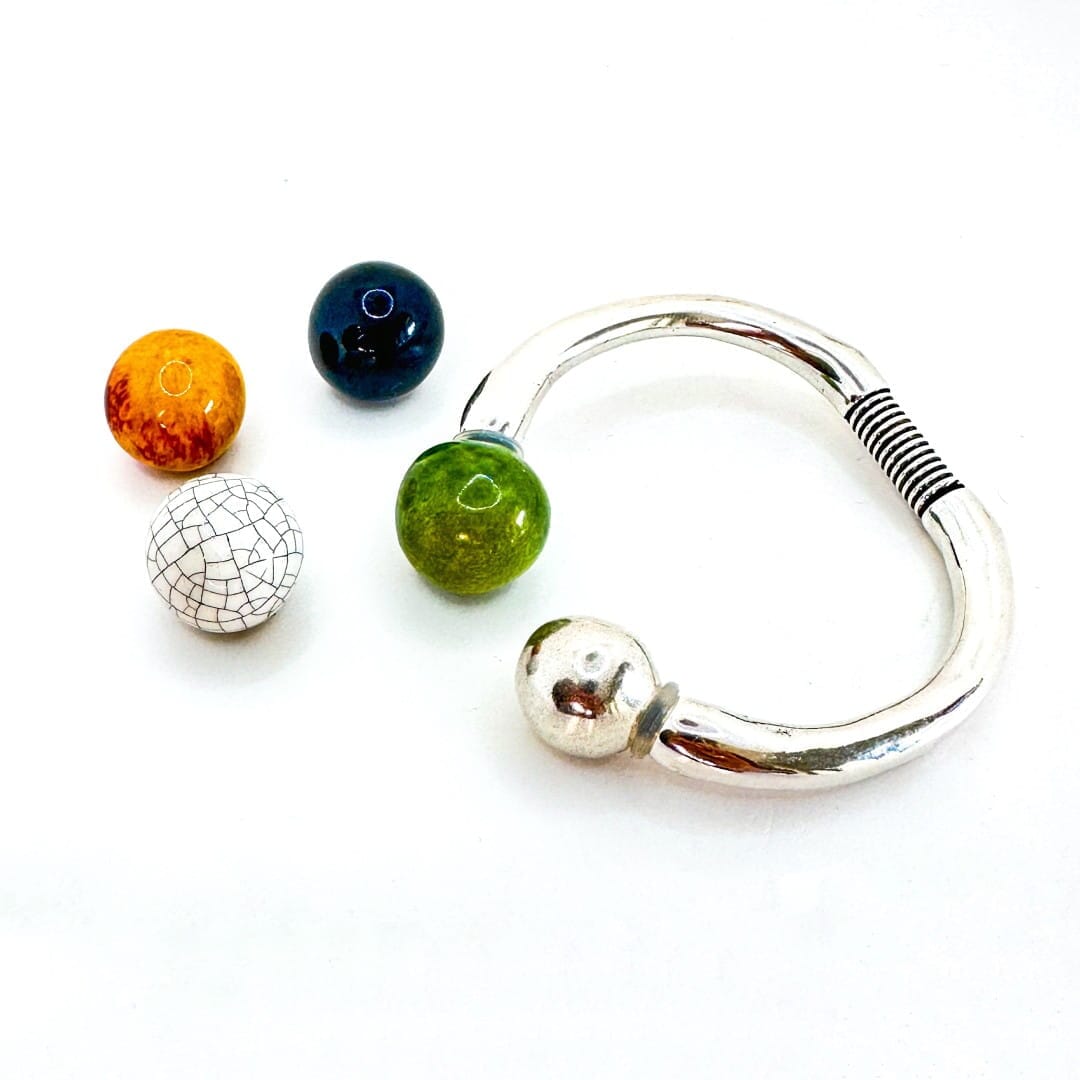 Silber Armreif mit 2 Kugeln Armband KOOMPLIMENTS