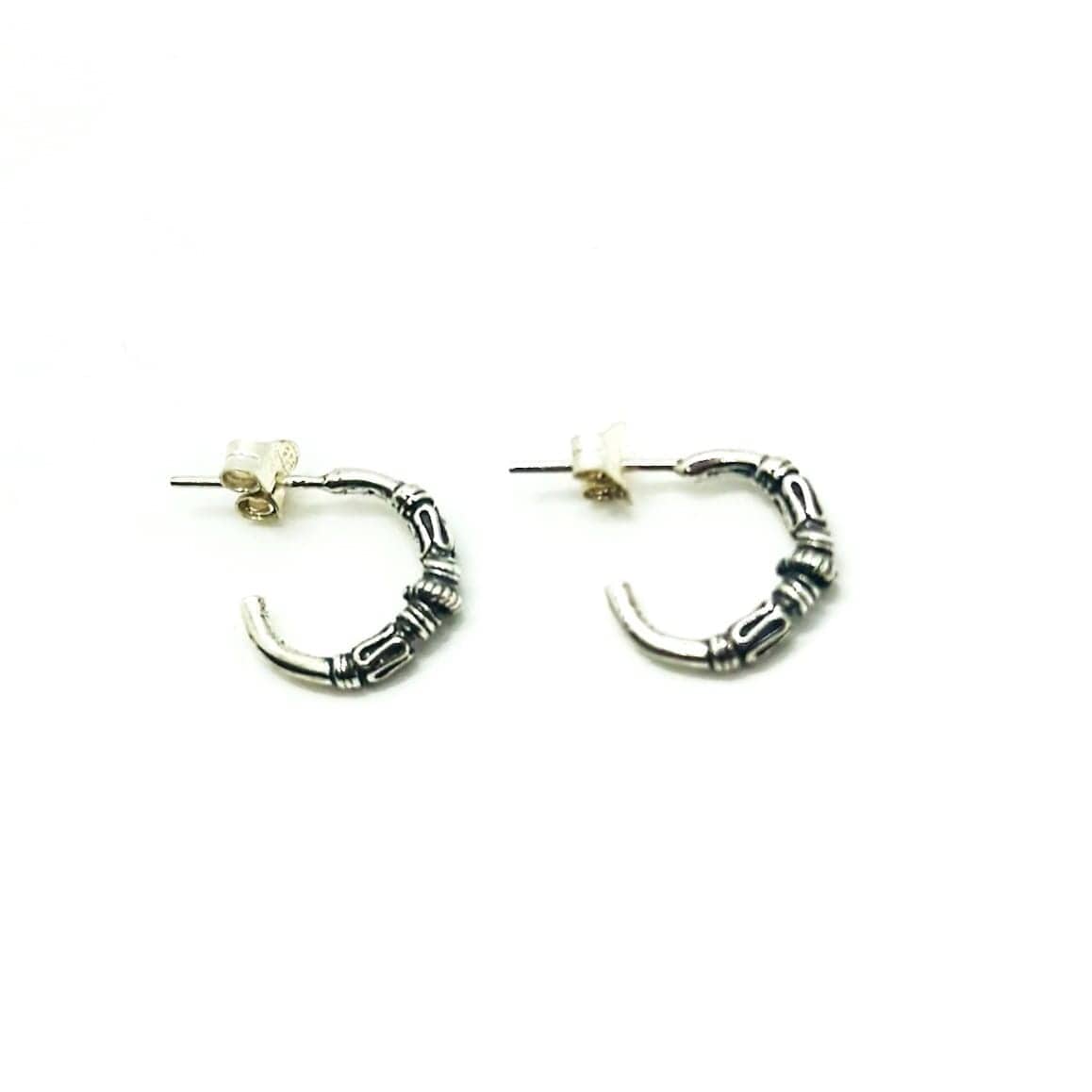 Silber Creolen Boho 1 cm Ohrringe KOOMPLIMENTS