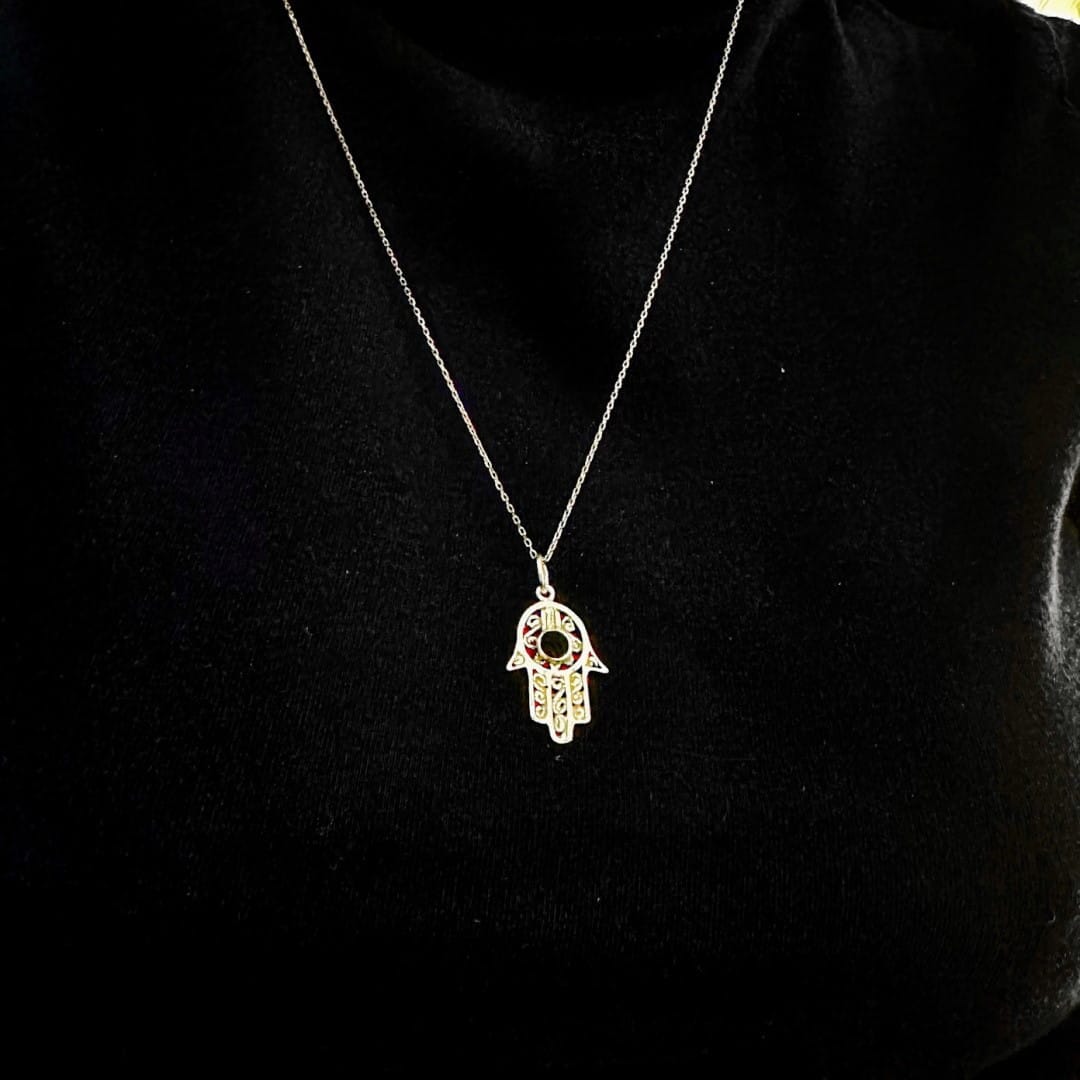 Silber Halskette Fatima Hand Halsketten KOOMPLIMENTS