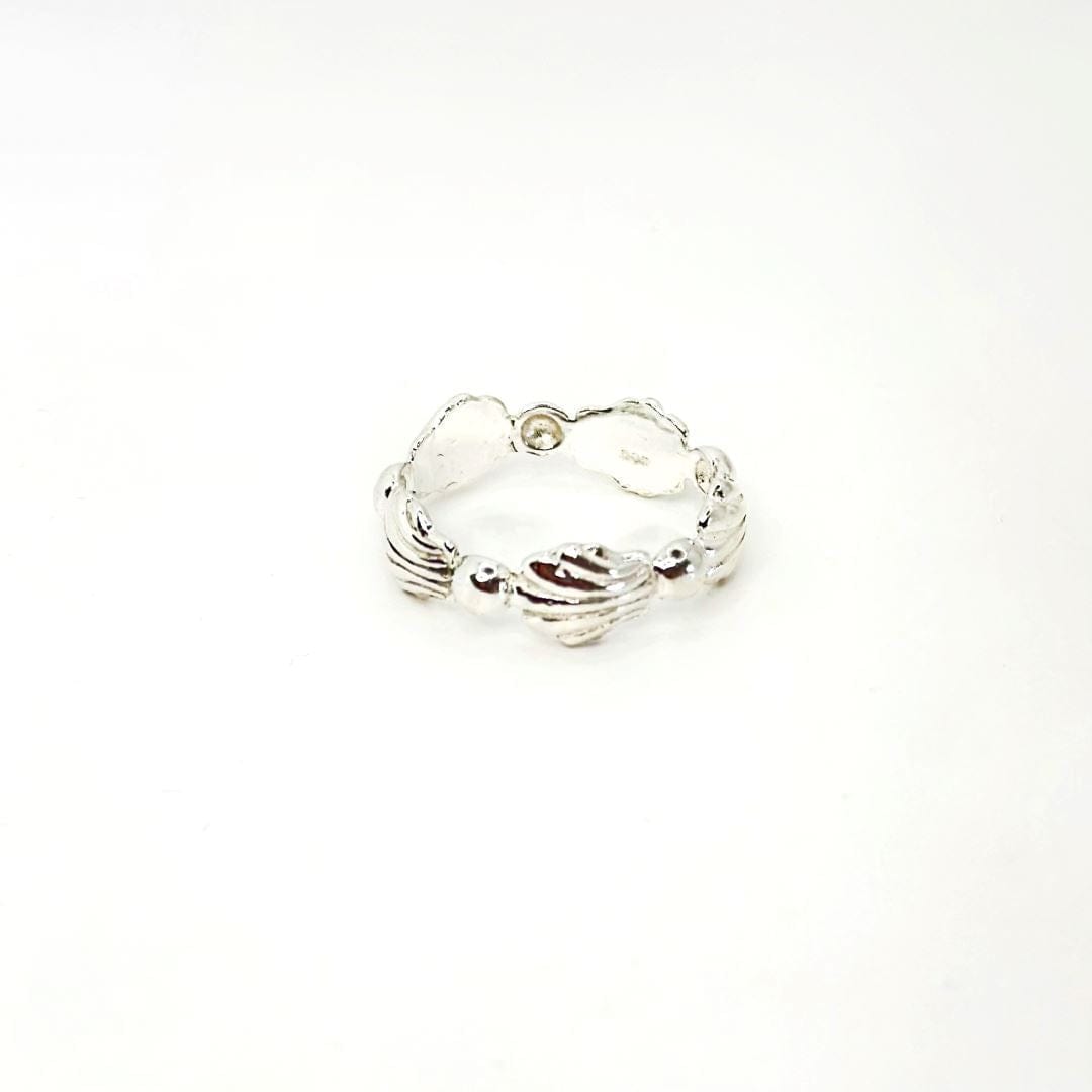 Silber Muschel Ring und kleine Kugeln Ringe KOOMPLIMENTS