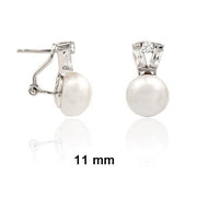 Silber Ohrclip mit Naturperle und Zirkonia Ohrstecker KOOMPLIMENTS