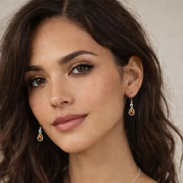 Silber Ohrringe mit Tigerauge Stein Ohrringe KOOMPLIMENTS