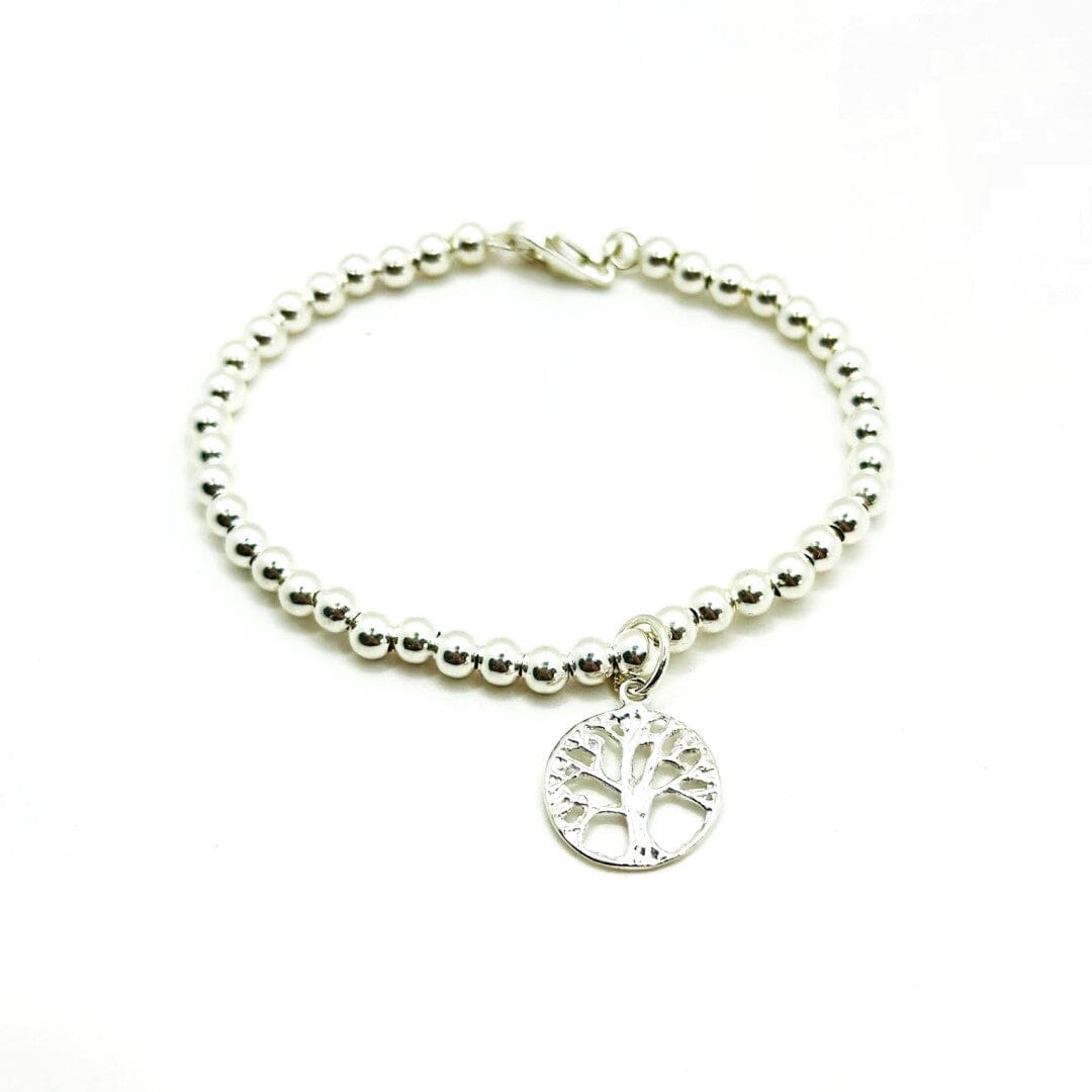 Silber Perlenarmband mit Lebensbaum Armband KOOMPLIMENTS