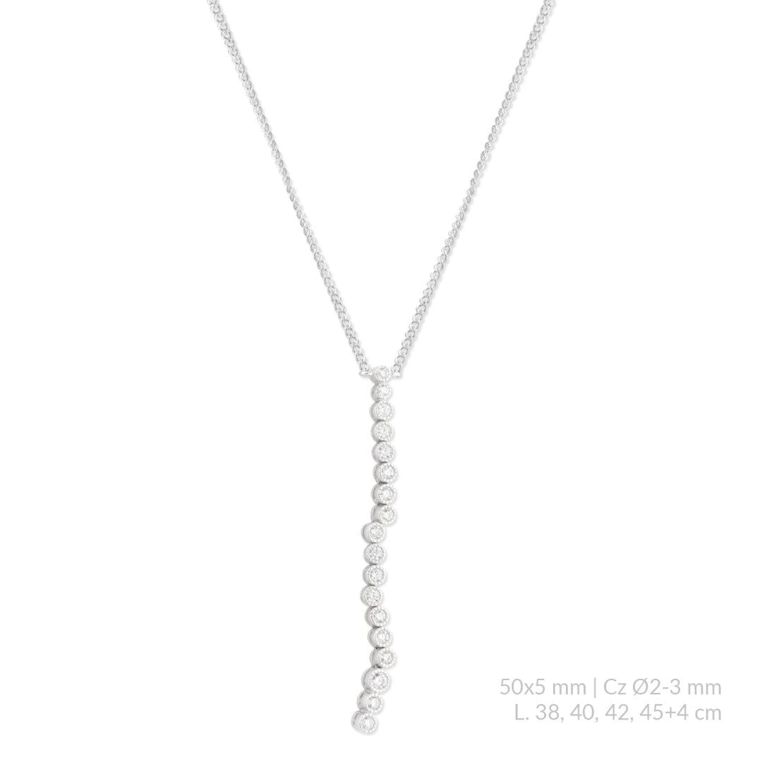 Silberhalskette Silber Zirkonia mit lange Anhänger Halsketten KOOMPLIMENTS
