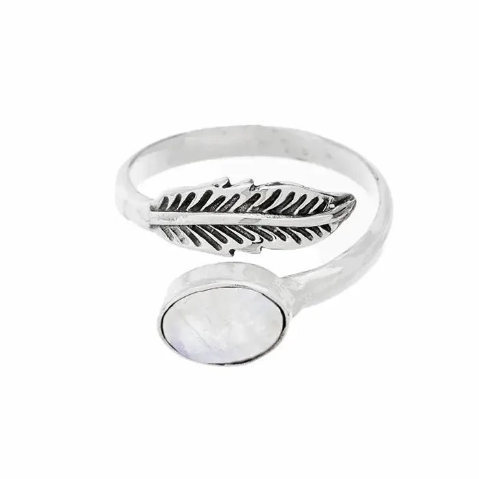 Silberring mit Spirale und Mondstein - LUNA Ringe KOOMPLIMENTS