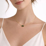 Smaragd Halskette Gold aus Edelstahl 316L - Emerald Pulse Halsketten KOOMPLIMENTS