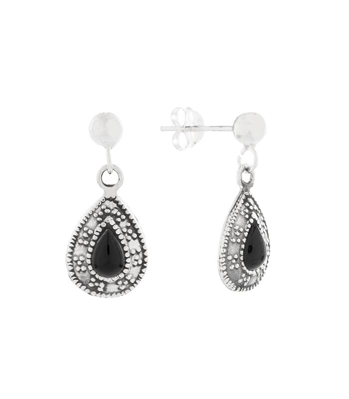 Tränenohrringe mit schwarzem Onyx Ohrringe KOOMPLIMENTS
