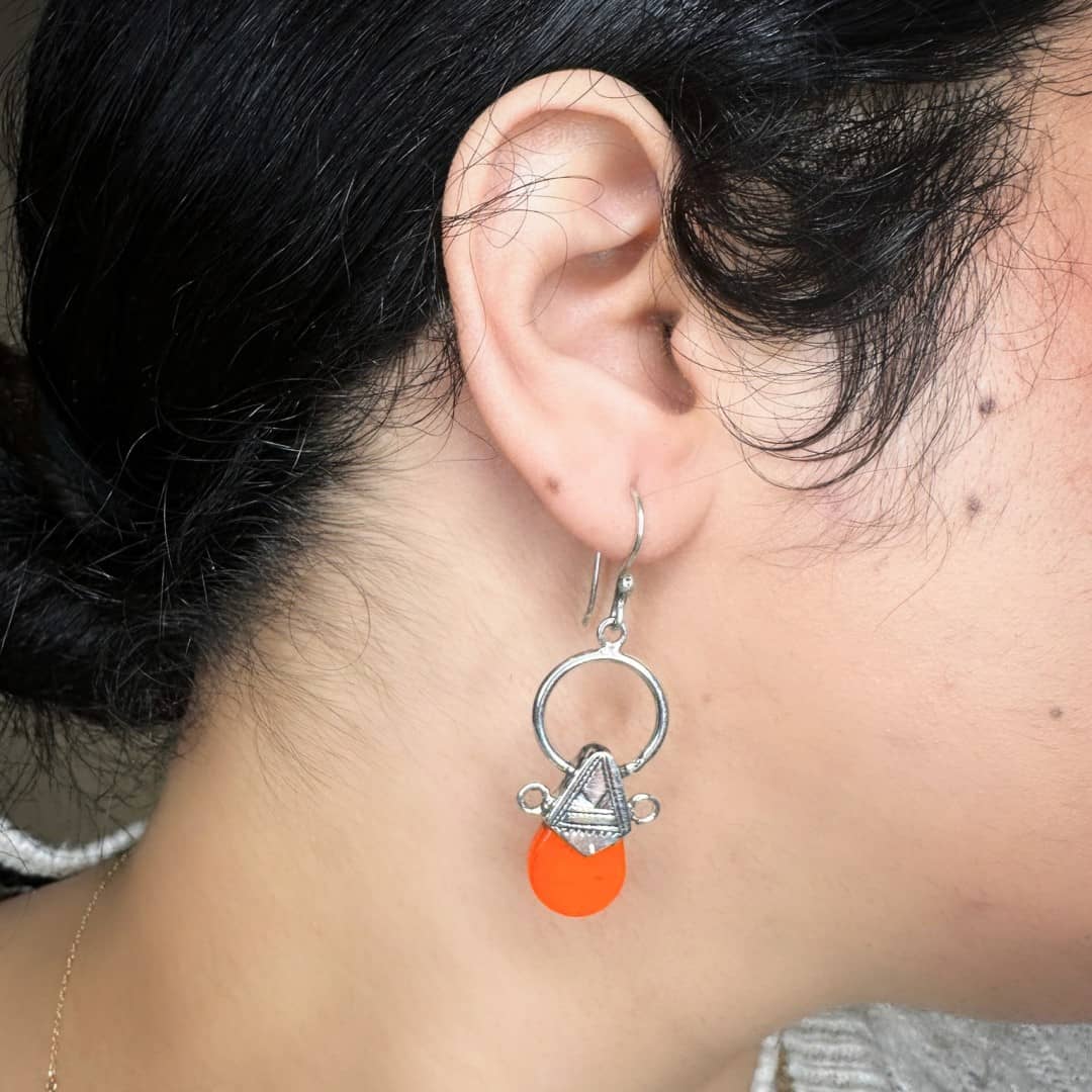 Tuareg Ohrringe aus 925 Silber mit Naturstein Ohrringe KOOMPLIMENTS