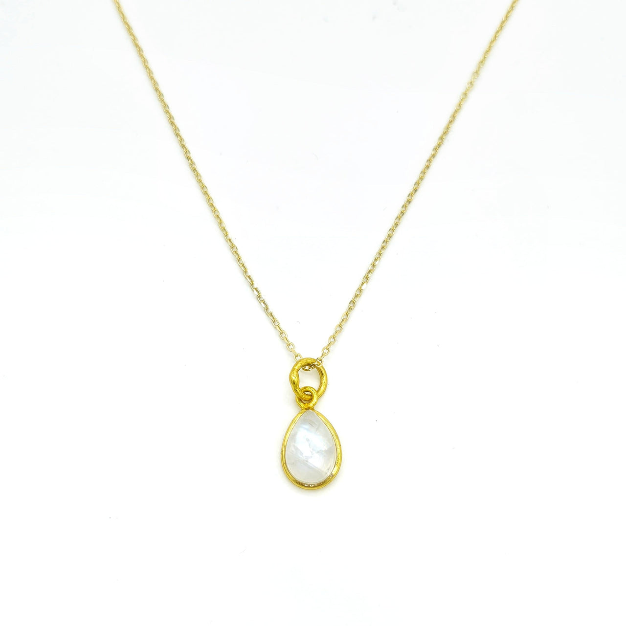 Vergoldete Choker-Kette mit Mondstein-Anhänge 18K - GISELA Halsketten KOOMPLIMENTS