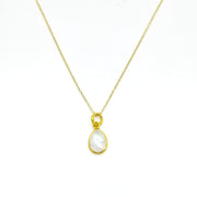 Vergoldete Choker-Kette mit Mondstein-Anhänge 18K - GISELA Halsketten KOOMPLIMENTS