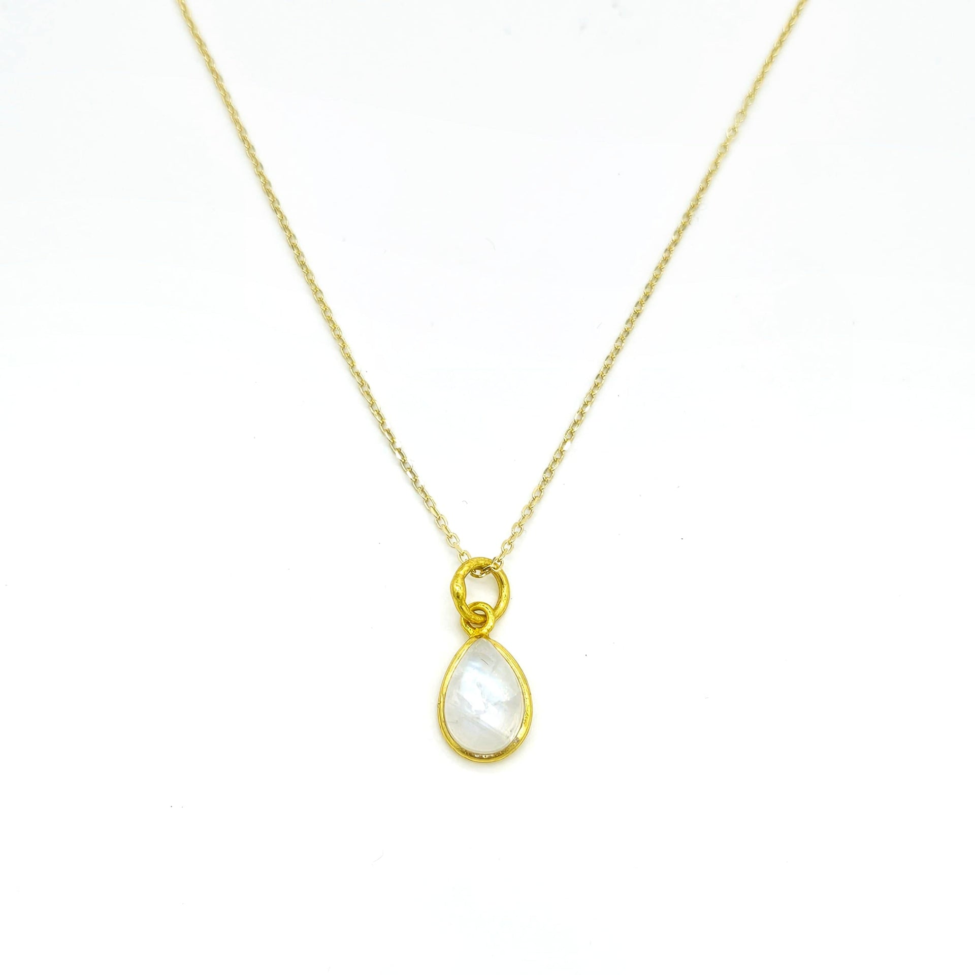 Vergoldete Choker-Kette mit Mondstein-Anhänge 18K - GISELA Halsketten KOOMPLIMENTS