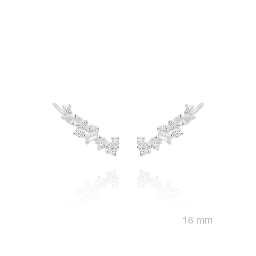 Zirkonia Climber Ohrringe - INDIGO Ohrstecker KOOMPLIMENTS