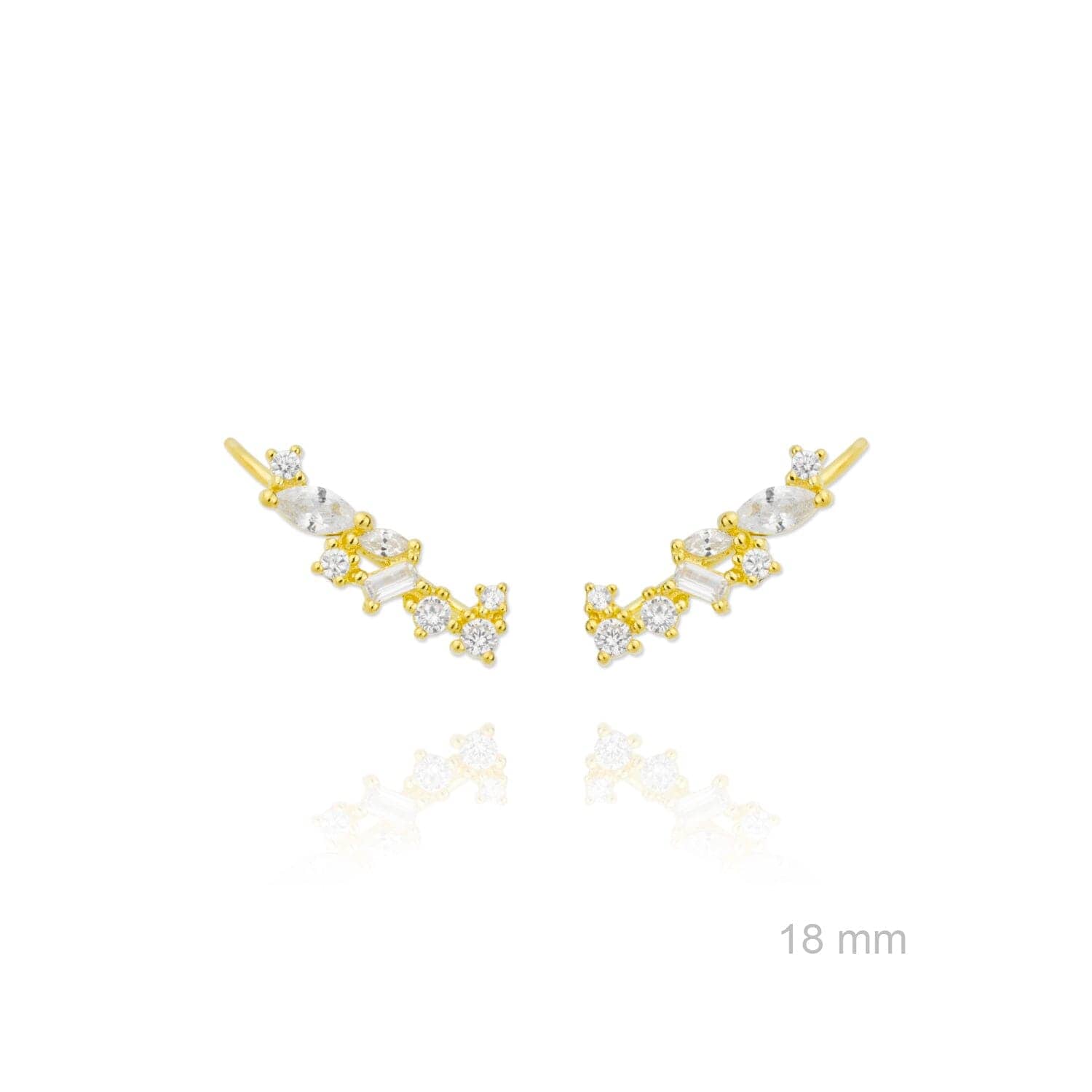 Zirkonia Climber Ohrringe - INDIGO Ohrstecker KOOMPLIMENTS