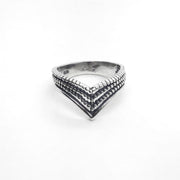 925 Silber Ring in V - Krone Ringe KOOMPLIMENTS