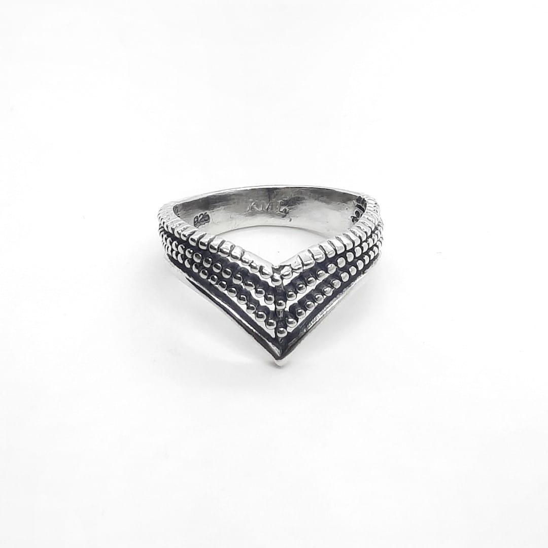 925 Silber Ring in V - Krone Ringe KOOMPLIMENTS
