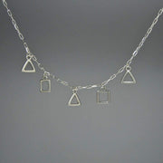 925 Silberhalskette mit geometrischen Formen Halsketten KOOMPLIMENTS