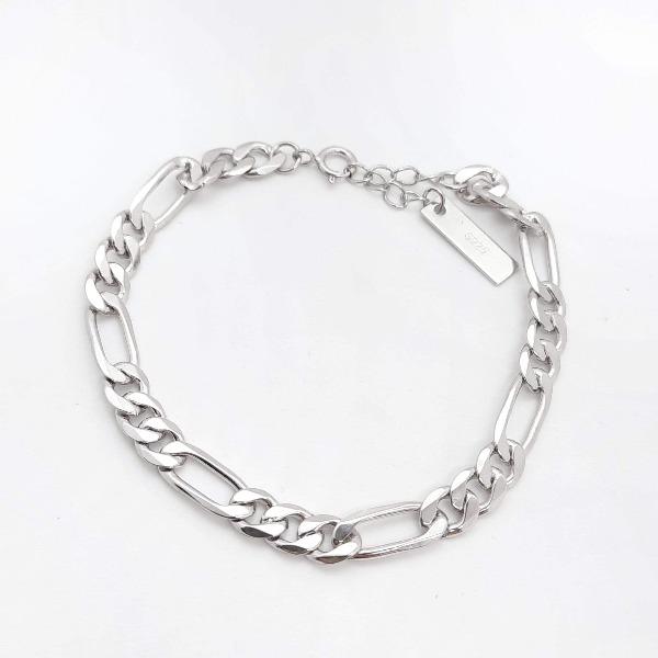 925 Sterlingsilber Armkette - Figaro Armband KOOMPLIMENTS