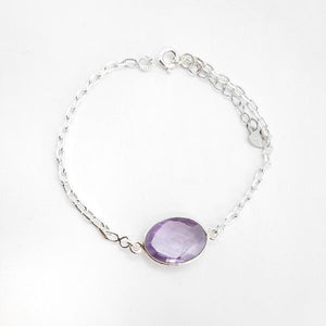 Pulsera de piedra de amatista - Violeta