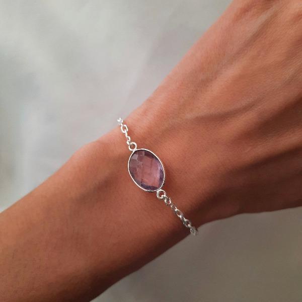 Amethyst Stein Armband - Violett Armband KOOMPLIMENTS