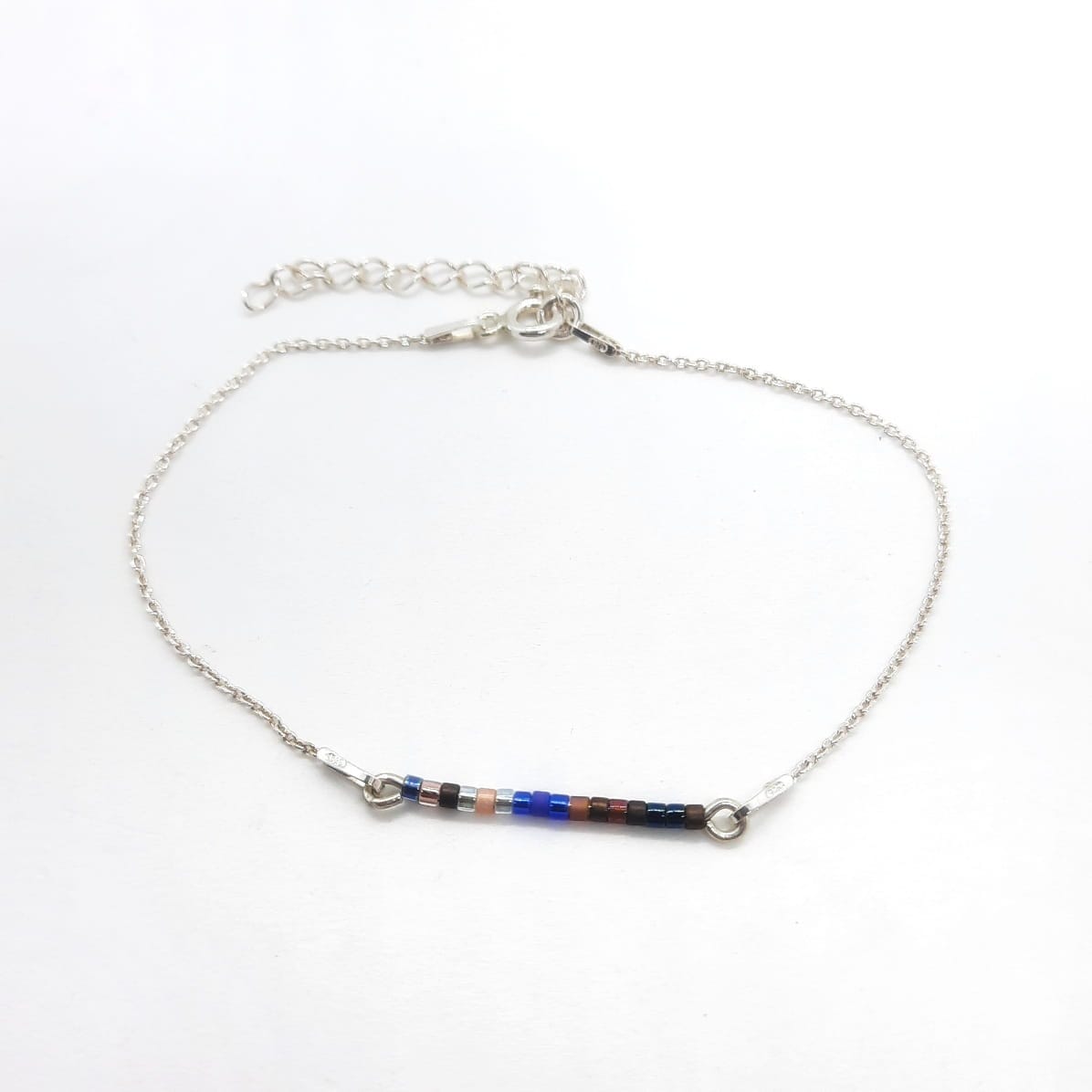 Armband 925 Sterlingsilber mit kleinen farbigen Perlen - Peppy Armband KOOMPLIMENTS
