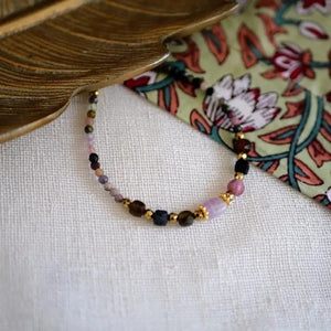 Armband aus amethyst und Tourmaline Perlen - CALI