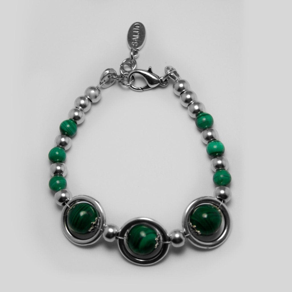 Armband aus natürlichen Malachitperlen - Kreise Armband KOOMPLIMENTS