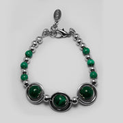 Armband aus natürlichen Malachitperlen - Kreise Armband KOOMPLIMENTS