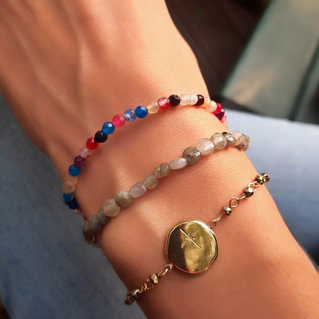 Armband aus Naturstein und Edelstahl Armband KOOMPLIMENTS