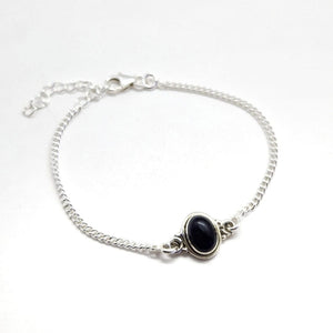 Bracciale in argento con pietra nera - Onice Nero