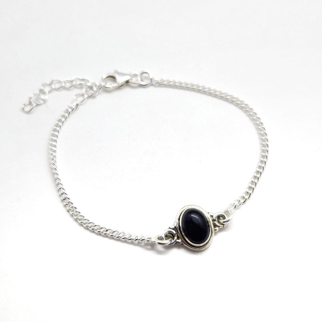 Armband aus Silber mit schwarzer Stein - Black Onyx Armband KOOMPLIMENTS