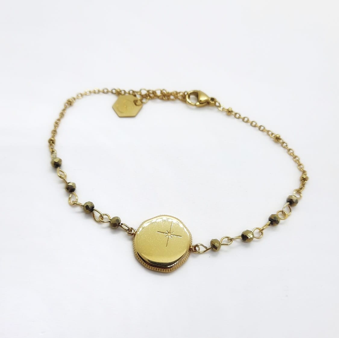 Armband facettierte Kugeln und runder Verbinder - CLARENCE Armband KOOMPLIMENTS