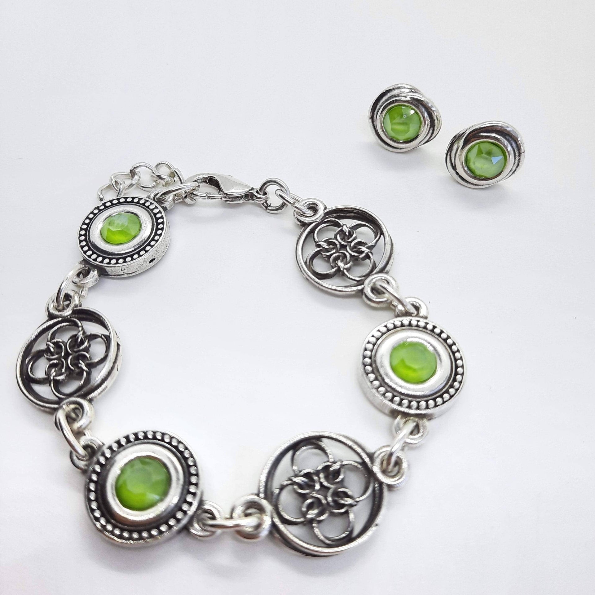 Armband Knopf Kristallperlen - Duchess Siam Grün Armband KOOMPLIMENTS