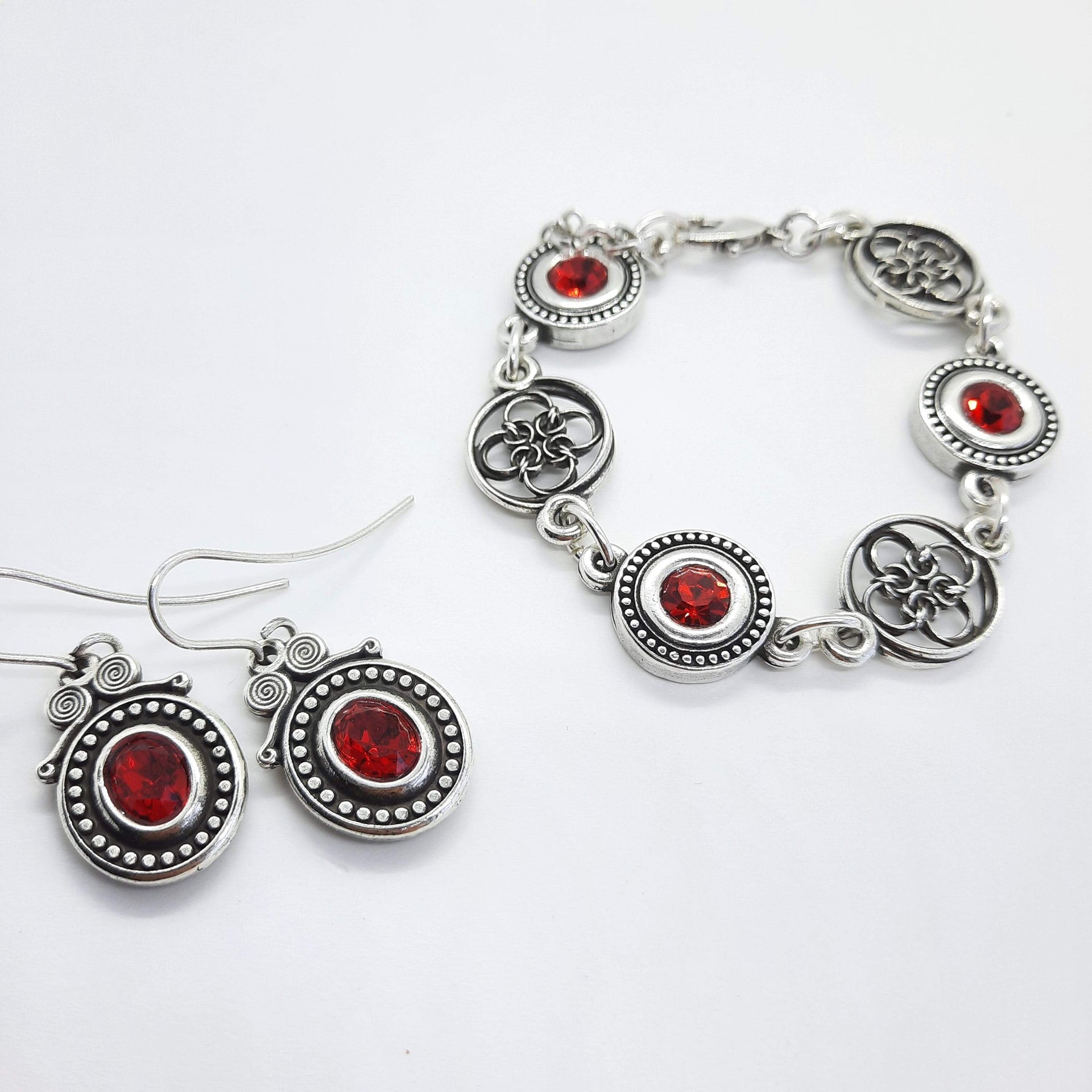 Armband Knopf Kristallperlen - Duchess Siam Rot Armband KOOMPLIMENTS