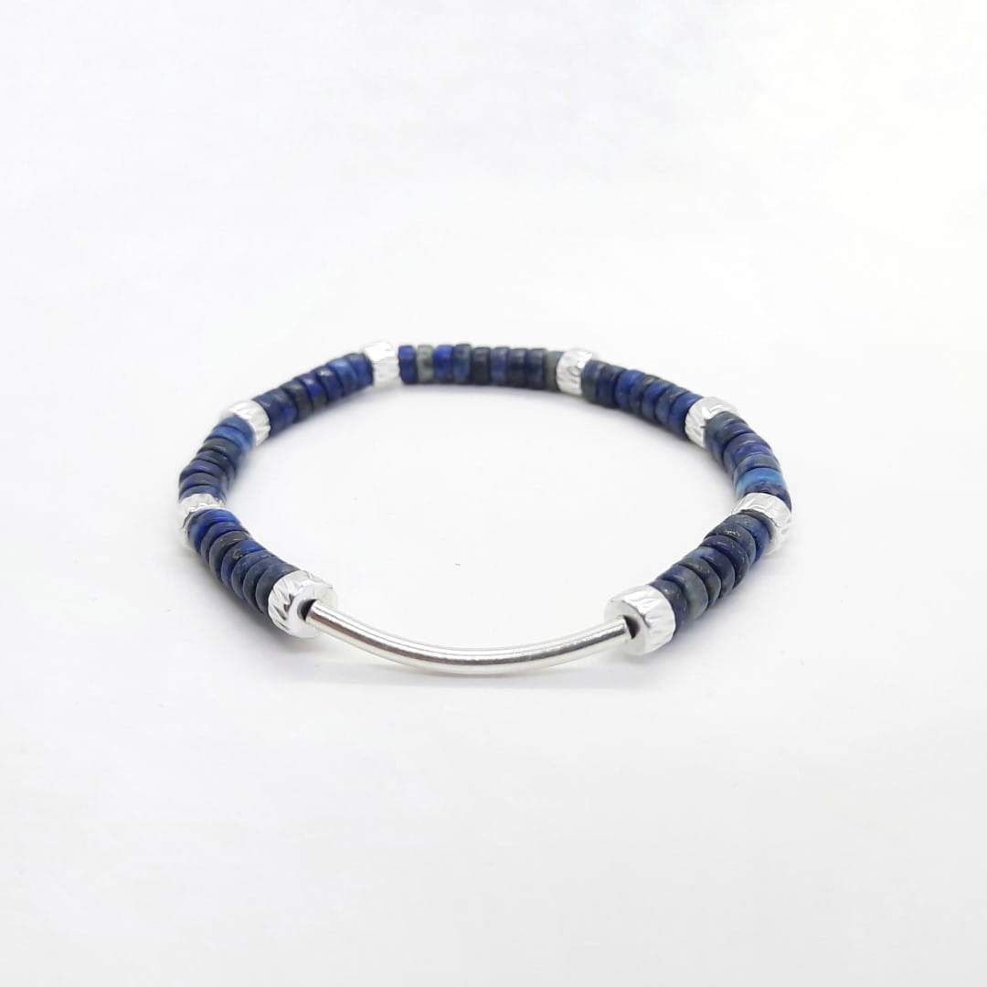 Armband mit Lapislazuli Unterlegscheibe und Silber Armband KOOMPLIMENTS