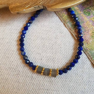 Armband mit Lapsilazuli Perlen | KAMALA
