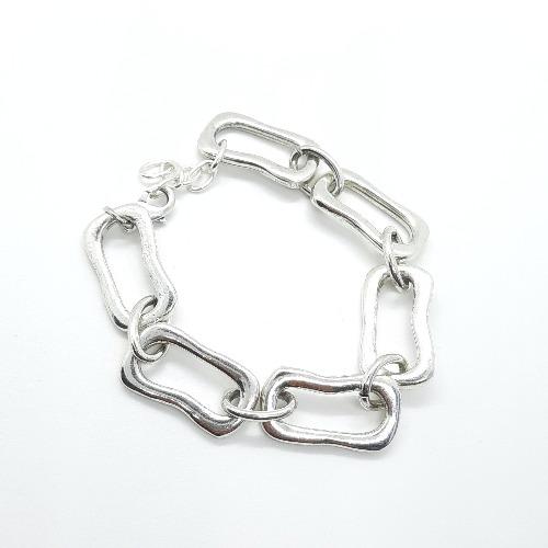 Armband mit rechteckigen Silbergliedern Armband KOOMPLIMENTS