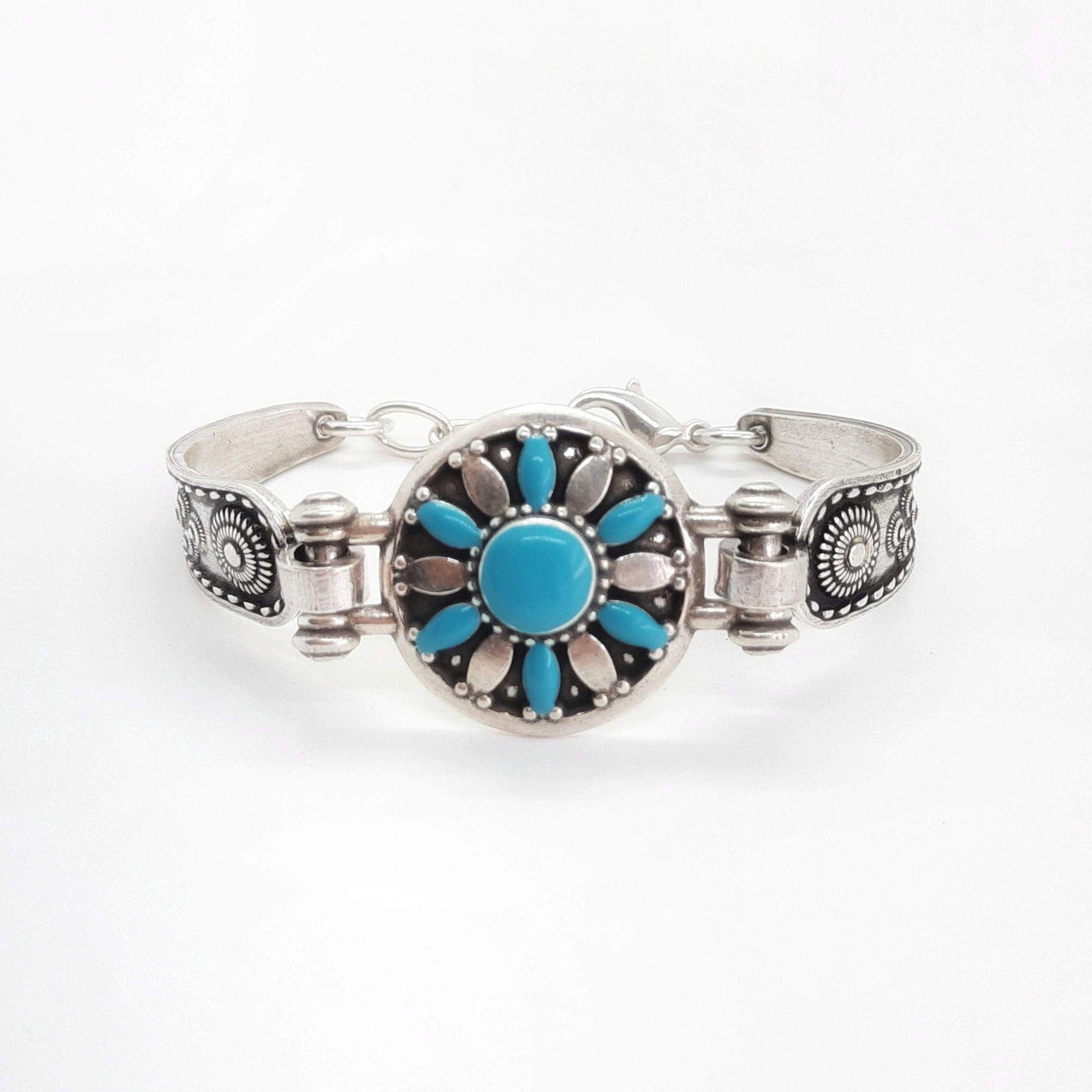 Armband Silber mit Blütenblätter - Türkis Armband KOOMPLIMENTS