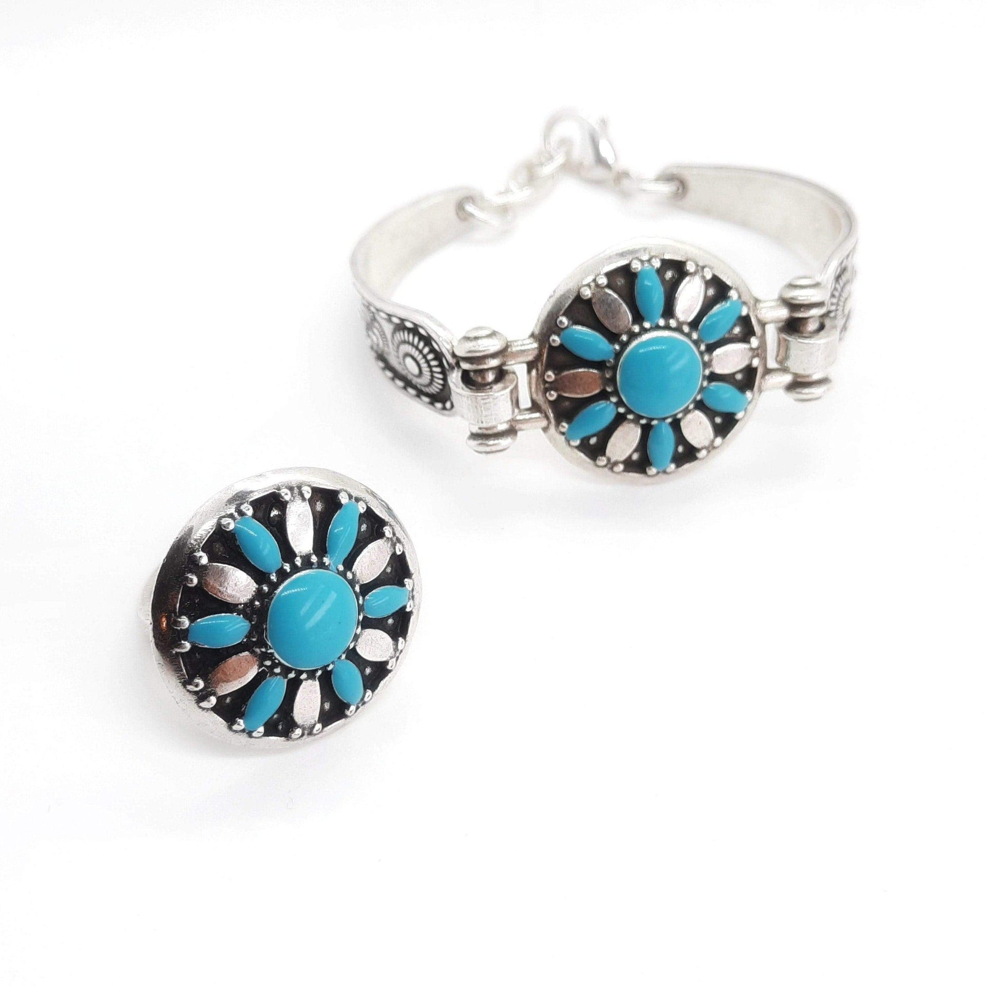 Armband Silber mit Blütenblätter - Türkis Armband KOOMPLIMENTS