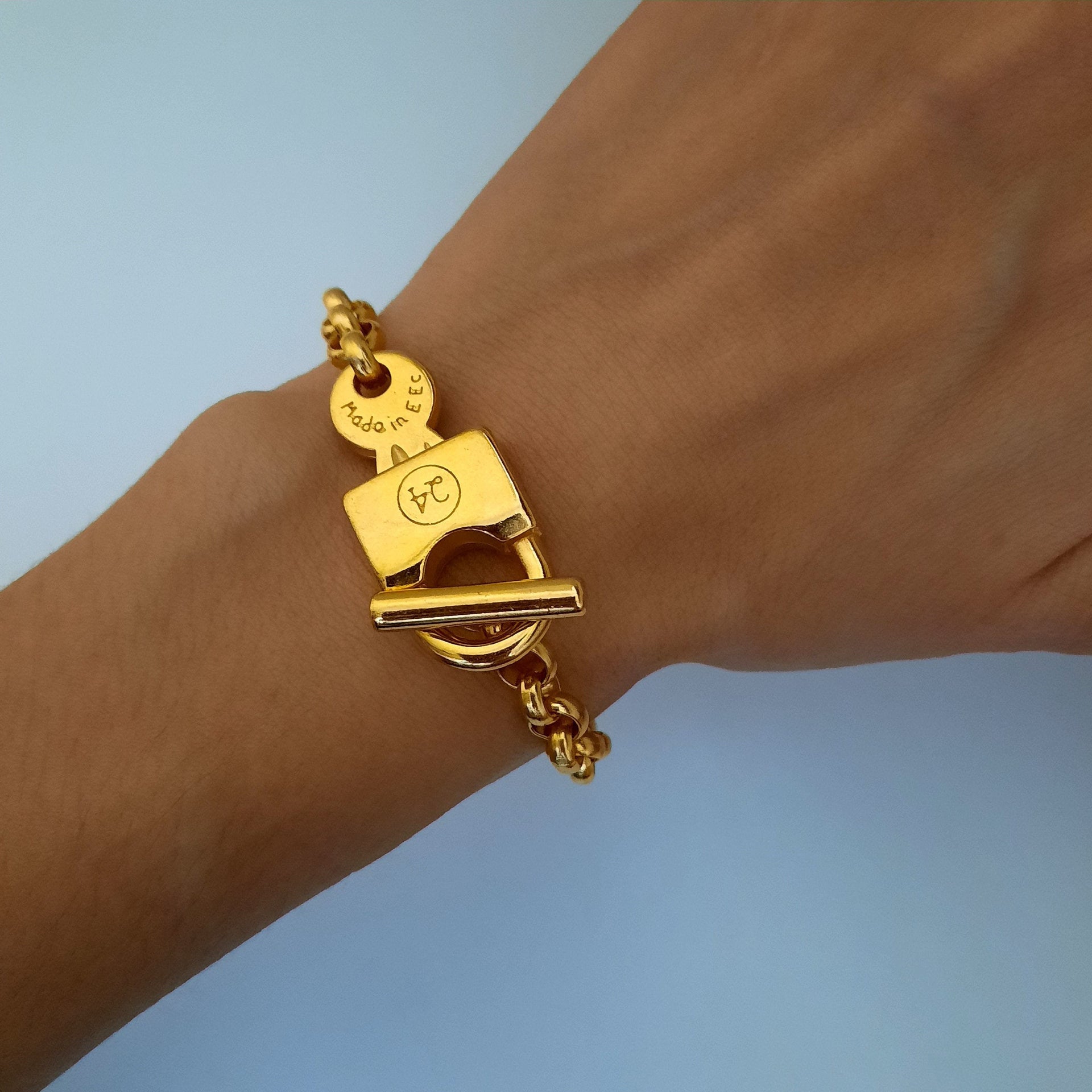 Armkette aus Silber mit Schloss und Schlüssel Armband KOOMPLIMENTS