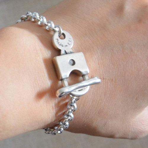 Armkette aus Silber mit Schloss und Schlüssel Armband KOOMPLIMENTS
