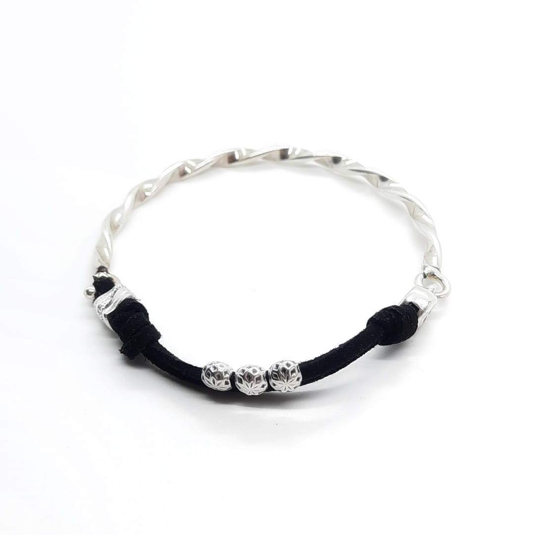 Armreif Armband Schwarz Spirale Armband KOOMPLIMENTS