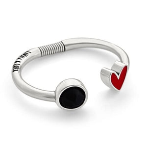 Bracelet with red heart and black circle - LOCO AMOR