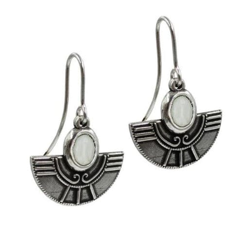 Azteken Ohrringe aus Silber Kristall Weiss Ohrringe KOOMPLIMENTS