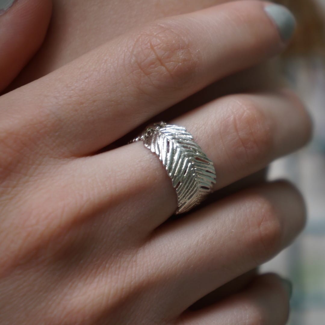 Baumblattring aus Silber - Mimose Akazie Ringe KOOMPLIMENTS