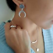 Besondere Halbmond Silber Ohrringe - Demilune Ohrringe KOOMPLIMENTS
