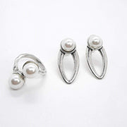 Besonderer Silber Ring mit weissen Perlen - Devenir Ringe KOOMPLIMENTS