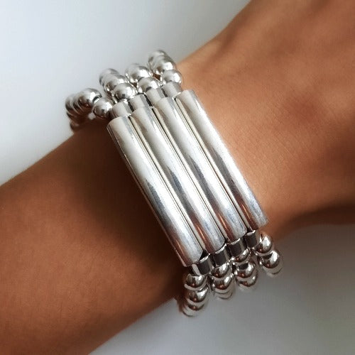 Besonderes Damen Armband aus Silber Zamak Perlen - Cora Armband KOOMPLIMENTS