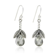 Blattohrringe aus Sterlingsilber mit grünem Amethyst Ohrringe KOOMPLIMENTS