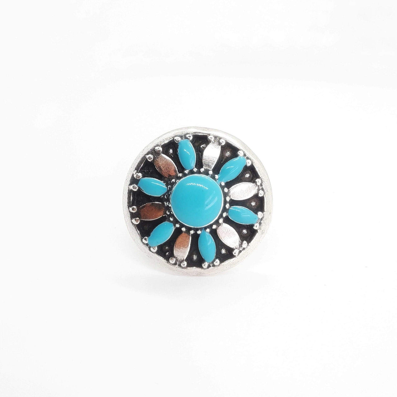 Blumen-Ring mit türkisfarbenen Blütenblättern Ringe KOOMPLIMENTS