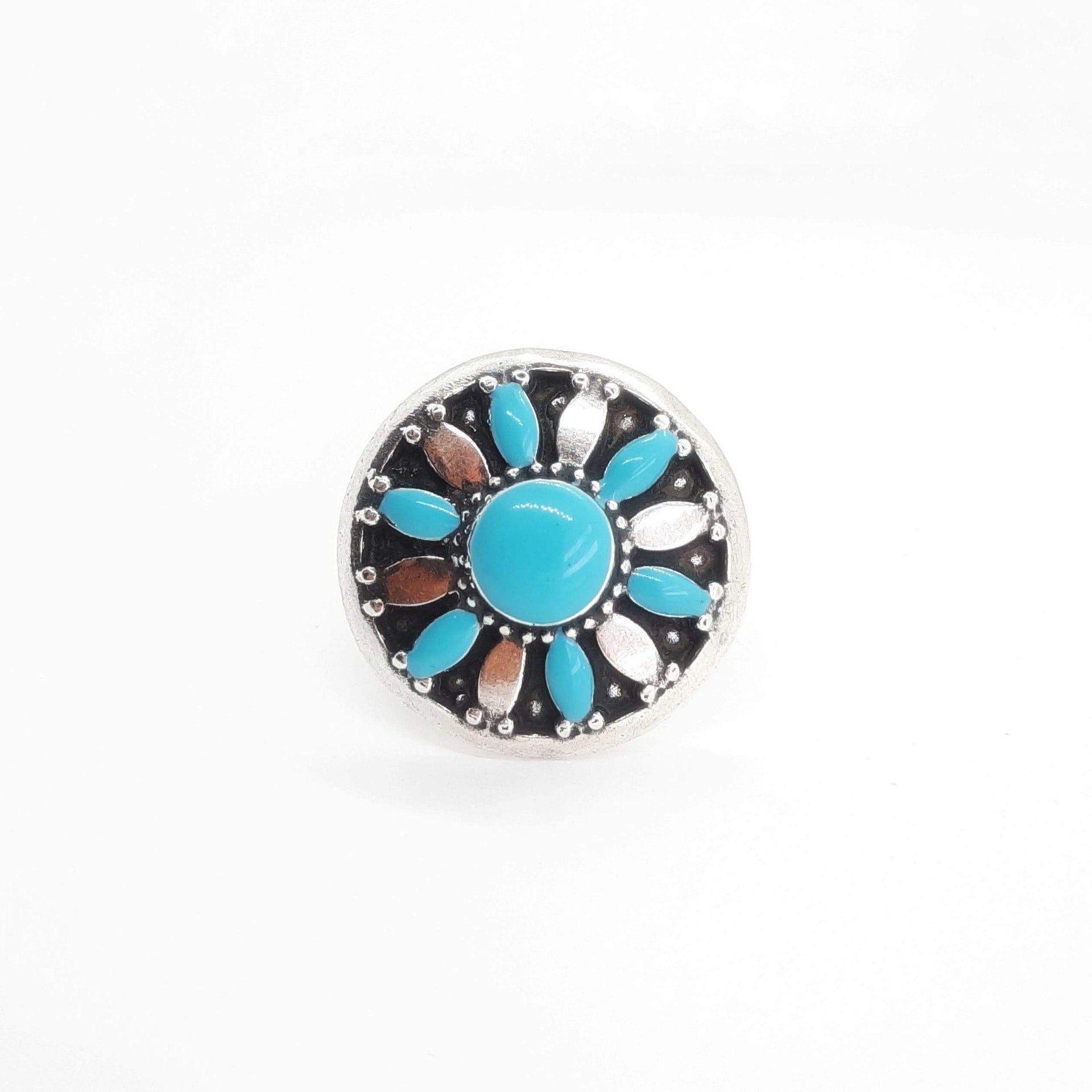 Blumen-Ring mit türkisfarbenen Blütenblättern Ringe KOOMPLIMENTS